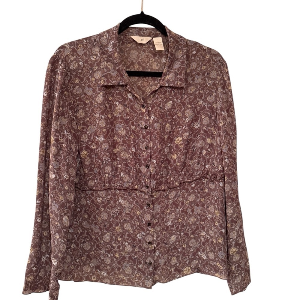 J. Jill Purple Floral Blouse
